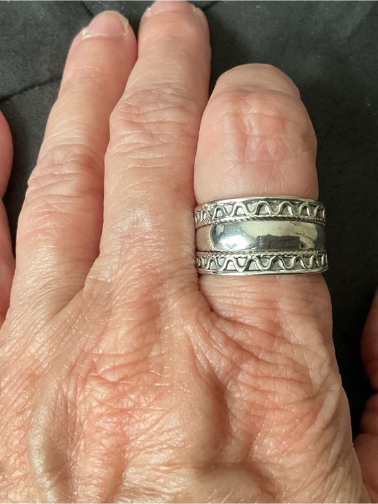 Jewelry - Vintage 1990s Solid Silver Wide Cigar Band Ring